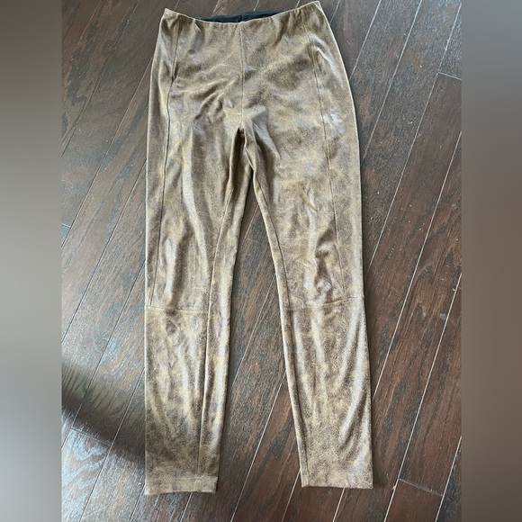 LYSSE Pull On Skinny Leg Tan Faux Suede Leggings - Picture 4 of 4